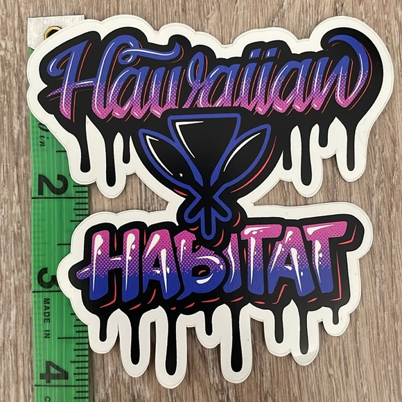 Exclusive Limited Stock Hawaiian Habitat Blue & Purple Ombré Sticker ONLY 2 - Picture 3 of 4
